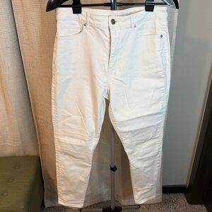 Ann Taylor White Curvy High-Rise Skinny Ankle Jeans